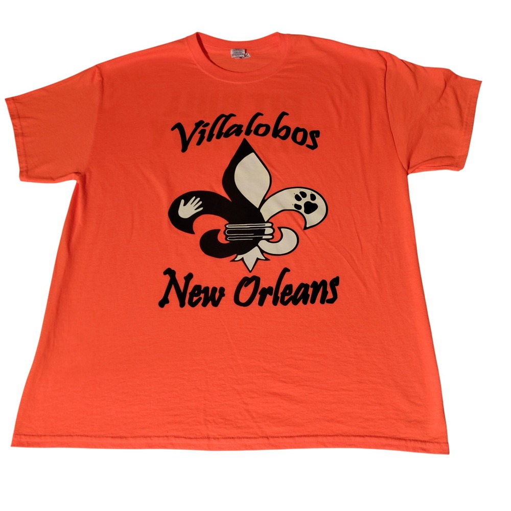 Gildan Villalobos New Orleans Pit‎ Bull Security Orange T-Shirt Mens XL